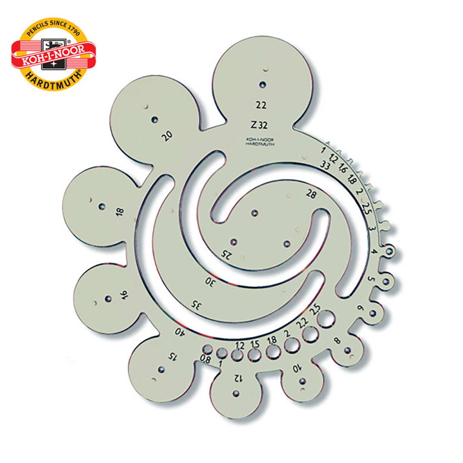 ŠABLON ZA RADIJUS KRIVE 749002 - KOH-I-NOOR | Školski pribor | NBK