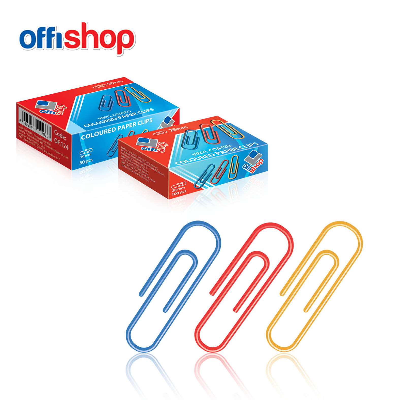 SPAJALICA U BOJI 28MM 1/100 OF004 - OFFISHOP | Kancelarijski materijal | NBK