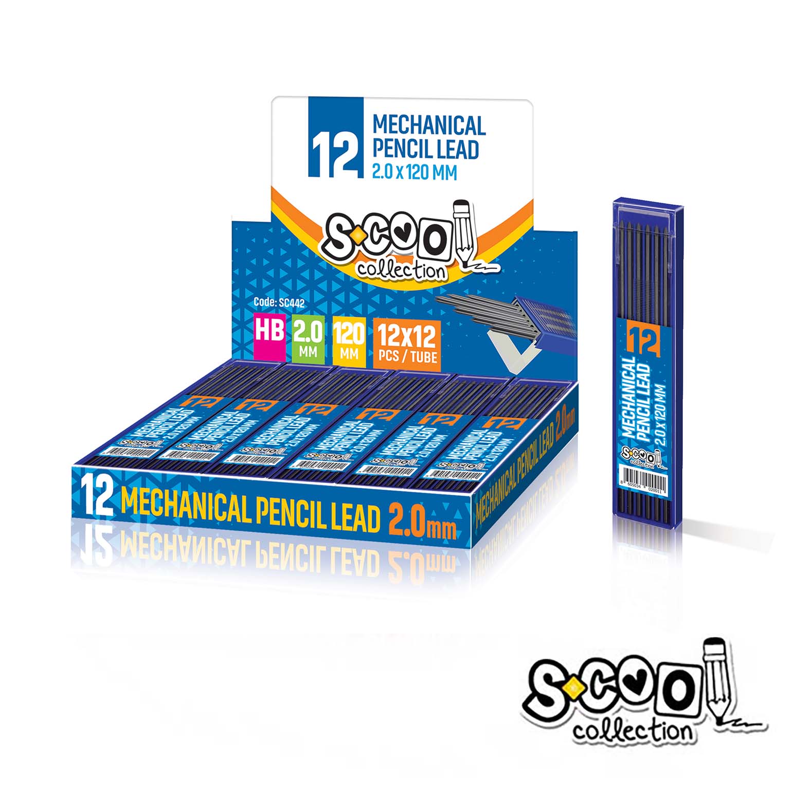 GRAFITNA MINA 2MM HB 12/24 SC442 - S-COOL | Pisaći pribor | NBK