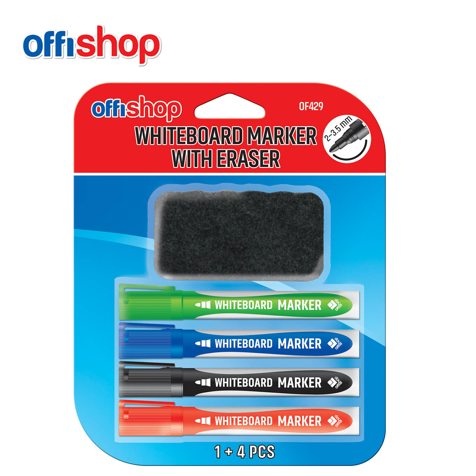 MARKER ZA BELU TABLU SET 1/4 + SUNĐER 2.0-3.5MM OF429 - OFFISHOP | Pisaći pribor | NBK