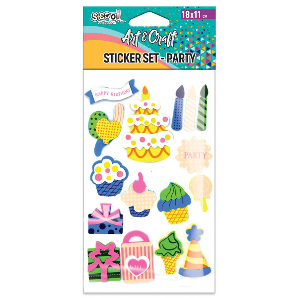 KRAFT UKRASNI STIKER 3D PARTY SC2607 - S-COOL | Party, kraft, kreativni i dekorativni program | NBK