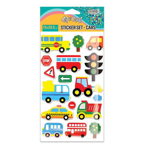 KRAFT UKRASNI STIKER 3D AUTOMOBILI SC2612 - S-COOL | Party, kraft, kreativni i dekorativni program | NBK