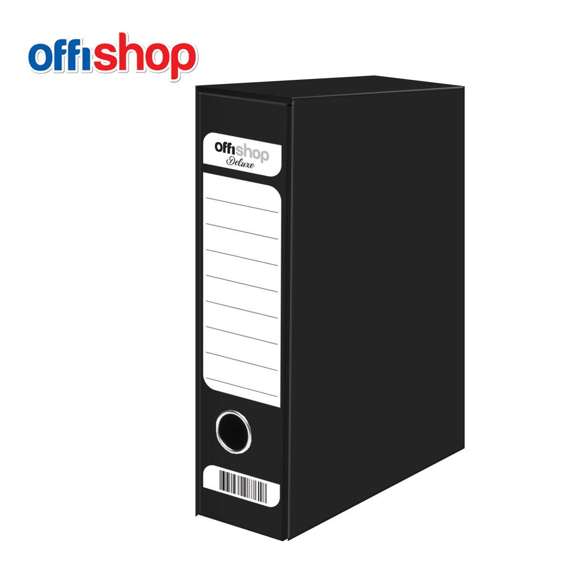 REGISTRATOR SA KUTIJOM A4 CRNI  LUX PLASTIFICIRAN ŠIROKI A4 OF653 - OFFISHOP | Kancelarijski materijal | NBK