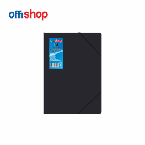 FASCIKLA SA DVE GUME LUX HROMOKARTON PLASTIFICIRANA CRNA 400 GR F4 OF635 - OFFISHOP | Kancelarijski materijal | NBK