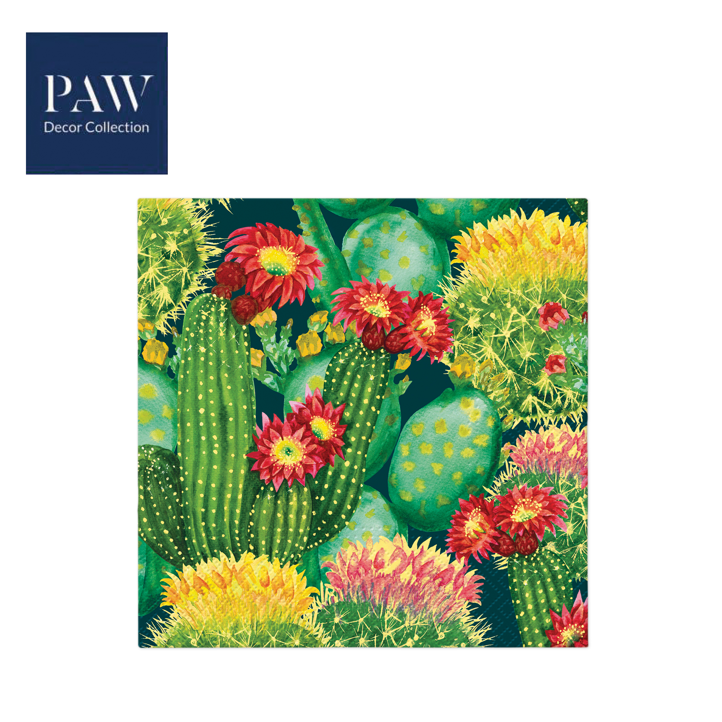 SALVETE PAW LUX  VIBRANT CACTI 33X33 1/20 PAKOVANJE 1/12 - PAW SP | Party, kraft, kreativni i dekorativni program | NBK